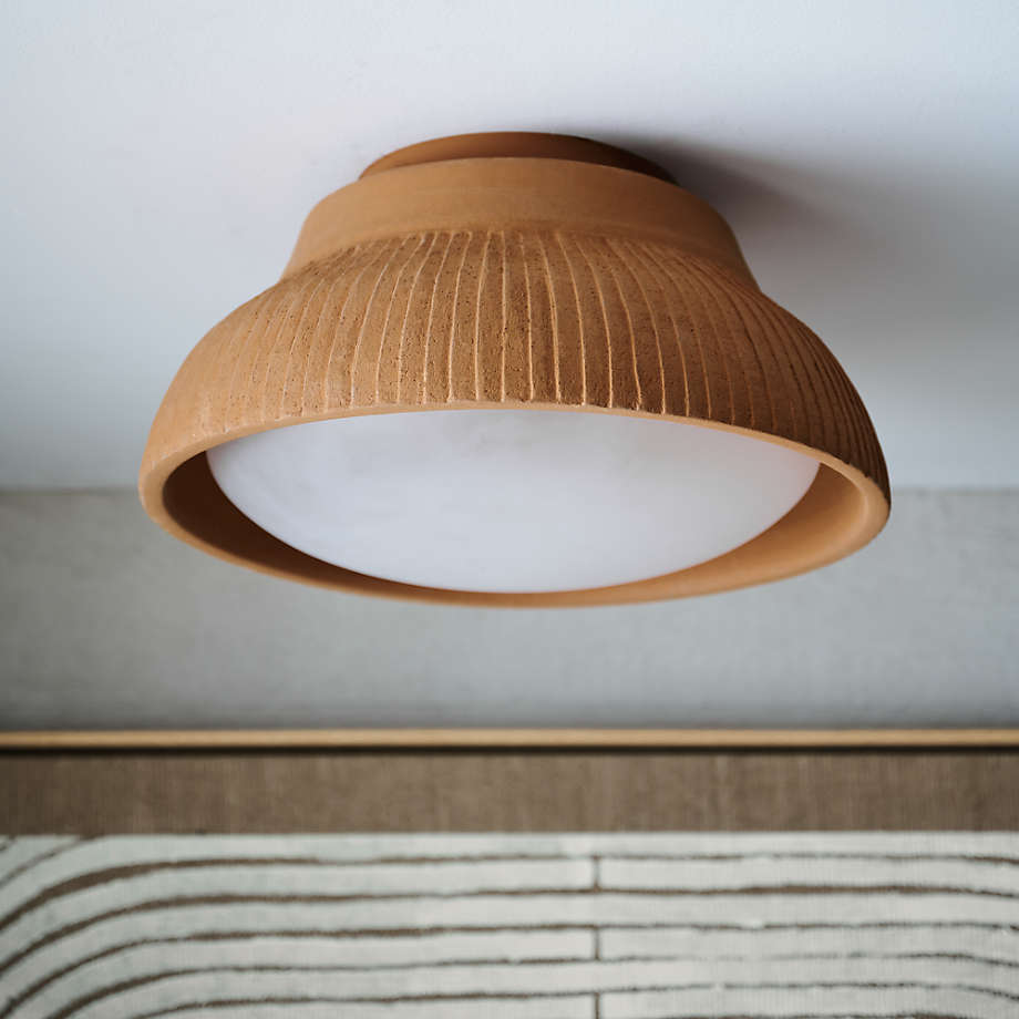Terracotta flush shop mount light