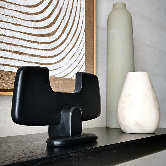Bomen 66" Asymmetrical Black Oak Wood Console Table
