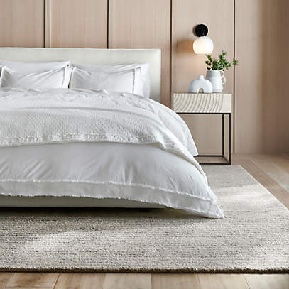 Favorite Washed Organic Cotton White Eyelash Standard Bed Pillow
