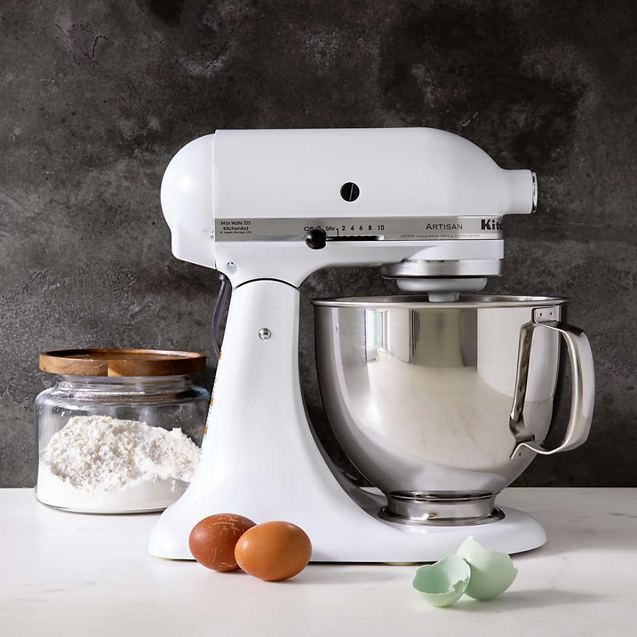  KitchenAid 5-Quart Stand Mixer Glass Bowl Matte White: Home &  Kitchen