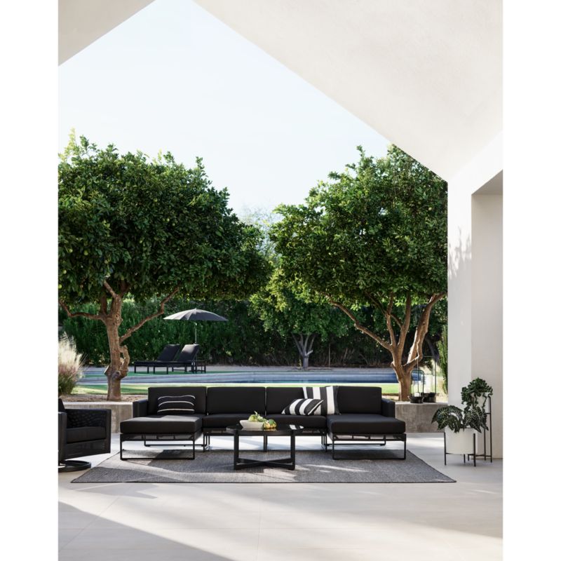 Dune 6-Piece Black U-Shaped Outdoor Sectional Sofa - image 2 of 3