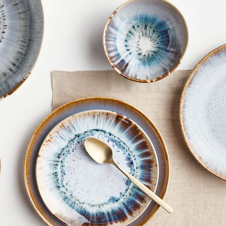 Blue and top white dinner set