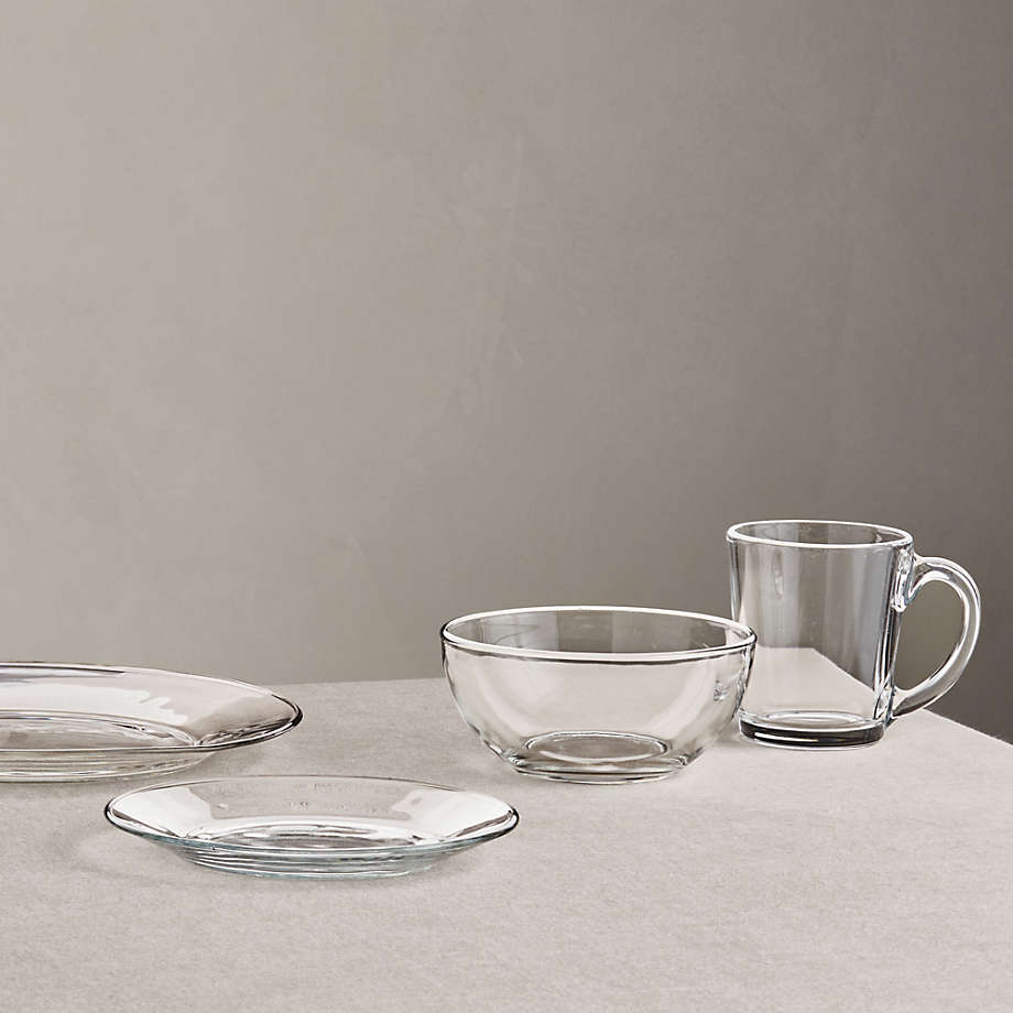 Moderno Glass Dinner Plates Set of Eight Reviews Crate Barrel