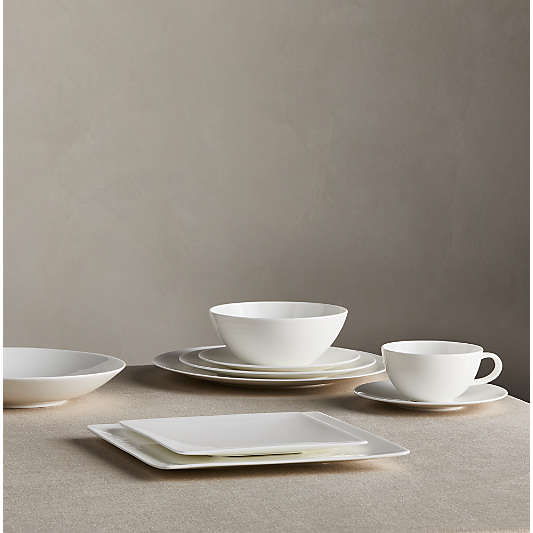 Bennett White Bone China Square Dinner Plate