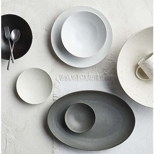 Craft Charcoal Grey Medium Stoneware Oval Serving Platter