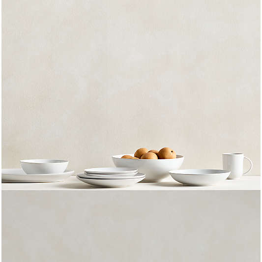 Craft White Stoneware Low Bowl