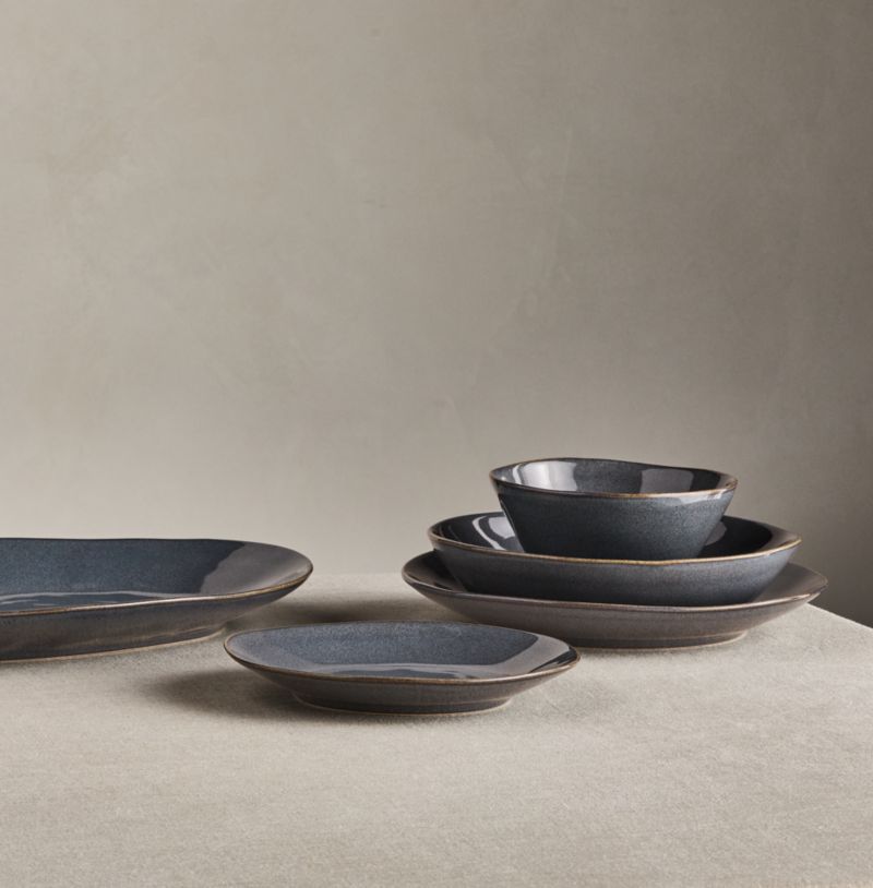 Marin Slate Blue Stoneware Low Bowl - image 2 of 6