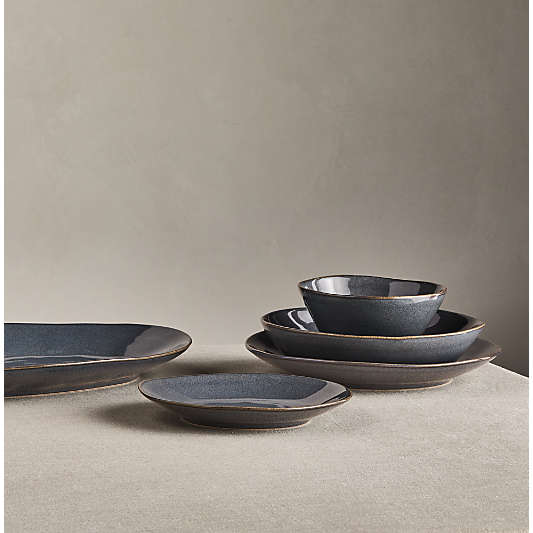 Marin Slate Blue Small Oval Stoneware Platter