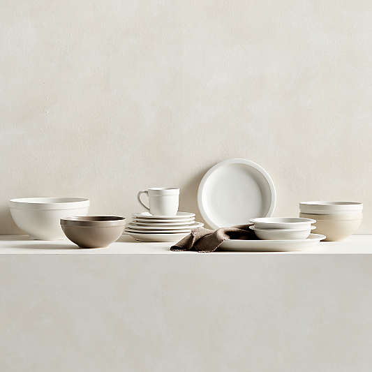 Villa White Stoneware Cereal Bowls, Set of 8