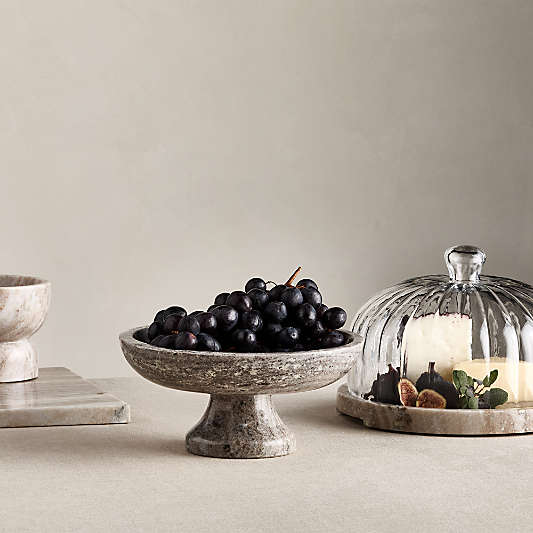 Tuscan Kitchen Marble Footed Bowl