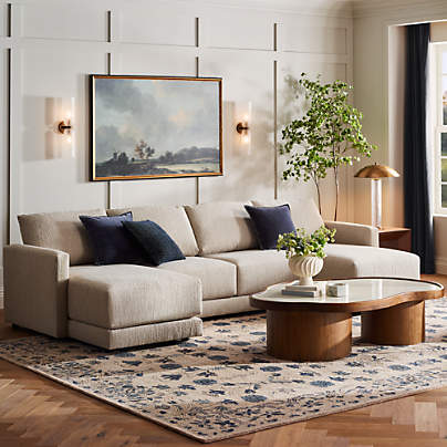 Gather 3-Piece U-Shaped Sectional Sofa with Double Chaise Lounge