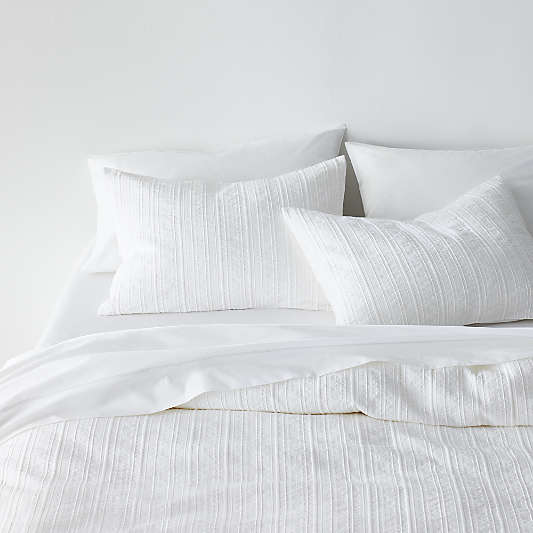 Organic Cotton White Textured Standard Sham