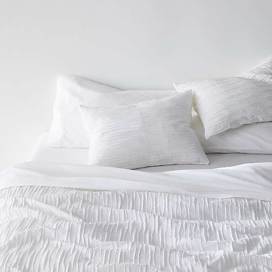 Belamy White Pleated Duvet Covers and Pillow Shams