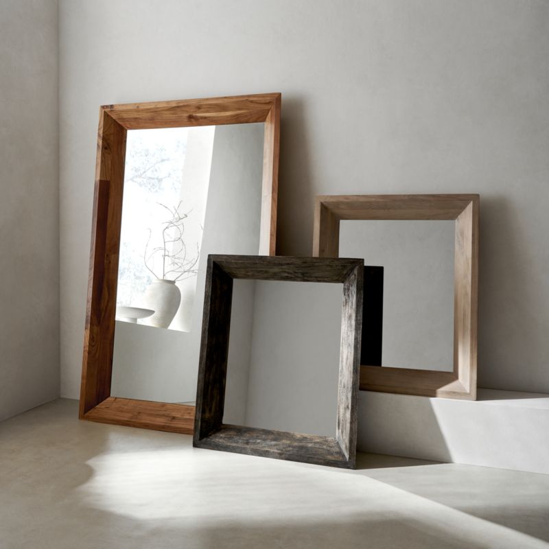 Solomon Rectangular Whitewashed Wood Wall Mirror 34"x40" - image 3 of 6