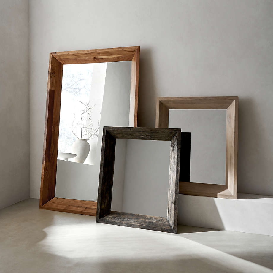 Acacia wood sales floor mirror