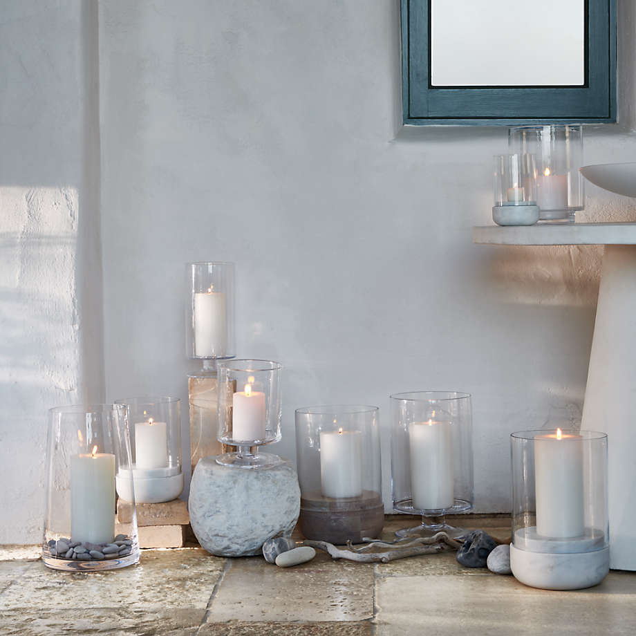 London Glass Hurricane Candle Holders Crate Barrel