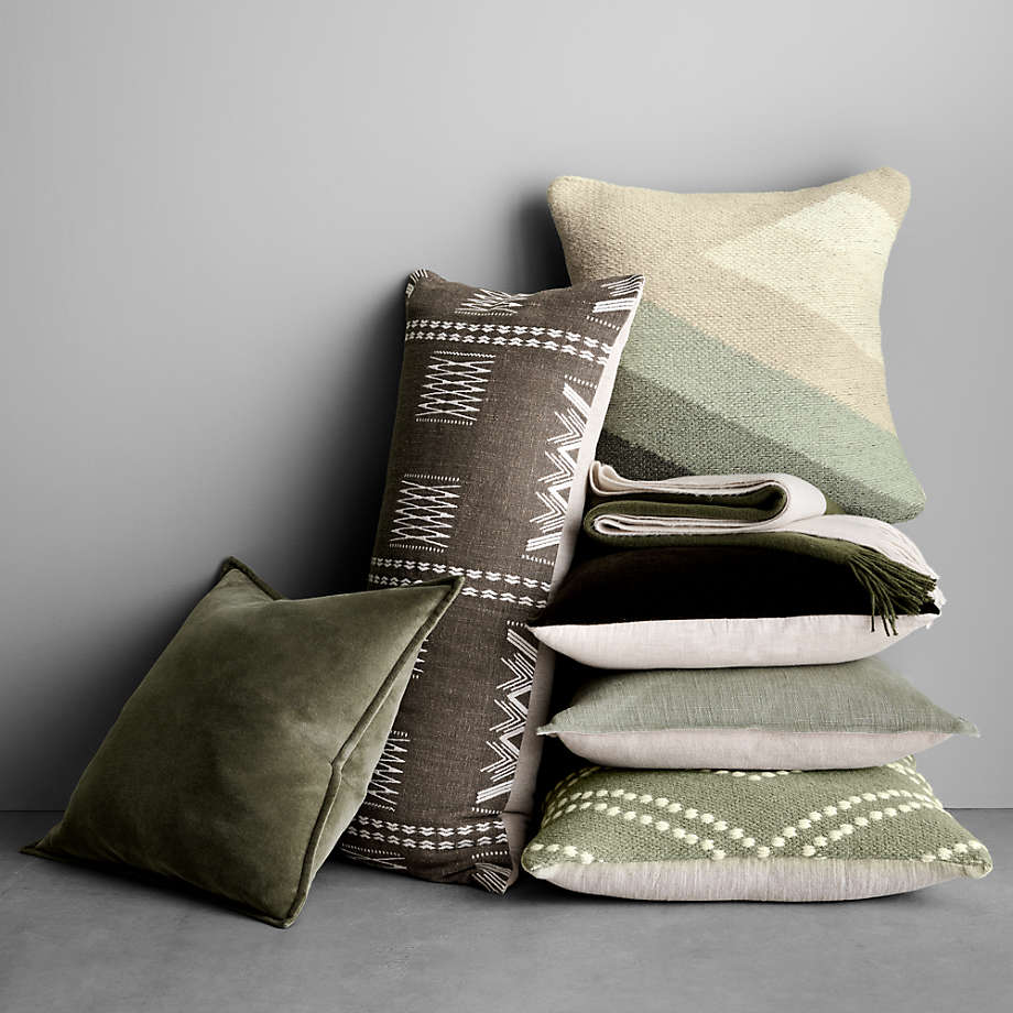 Sage green top accent pillows