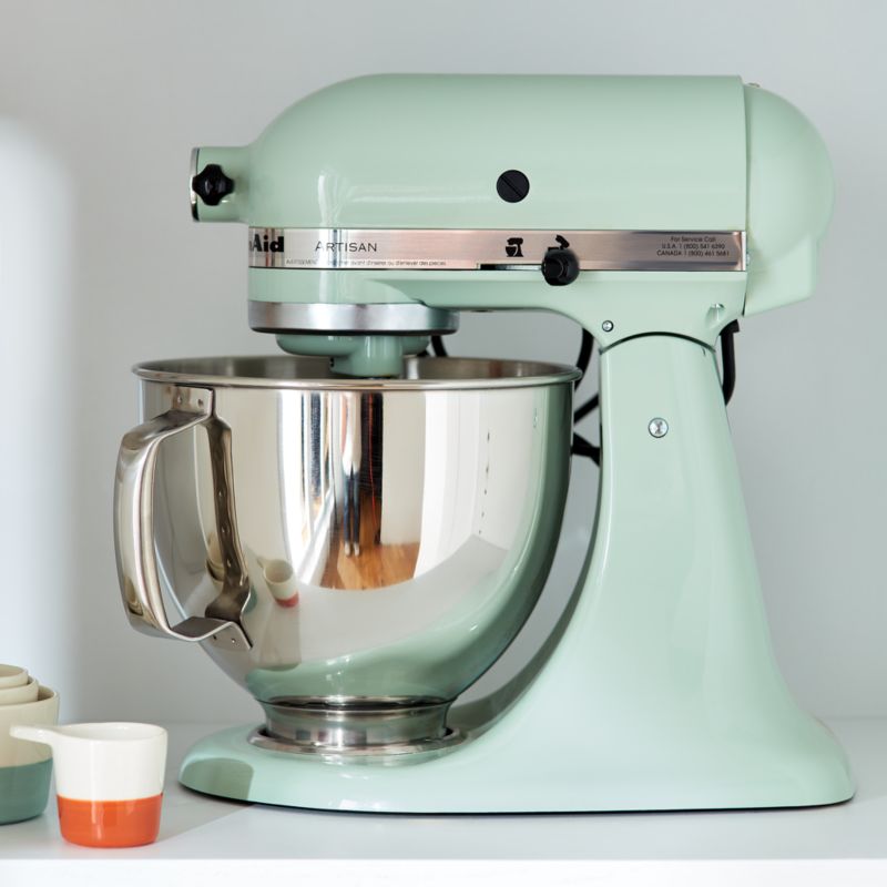 KitchenAid KSM150PSAQ Artisan Aqua Sky Teal 5-Quart Tilt-Head Stand Mixer +  Reviews, Crate & Barrel