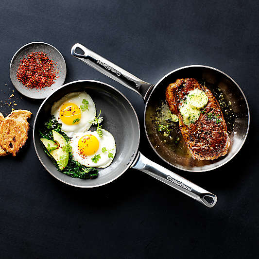 Crate & Barrel EvenCook Core ® 10" and 12" Ceramic Non-Stick Fry Pan Set