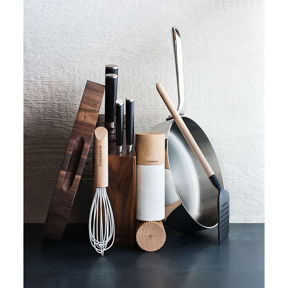 Crate & Barrel Wood and Navy 12 Silicone Whisk + Reviews