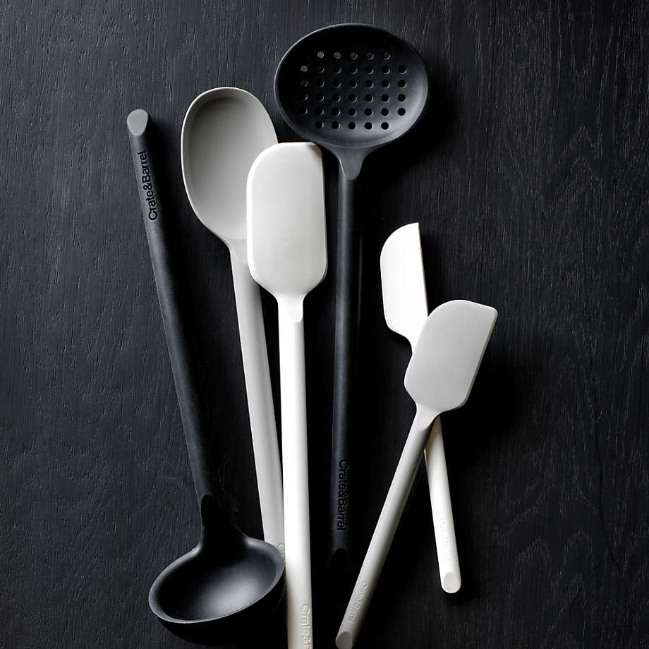 Crate & Barrel Black Silicone and Stainless Steel Mini Spatulas, Set of 2 +  Reviews