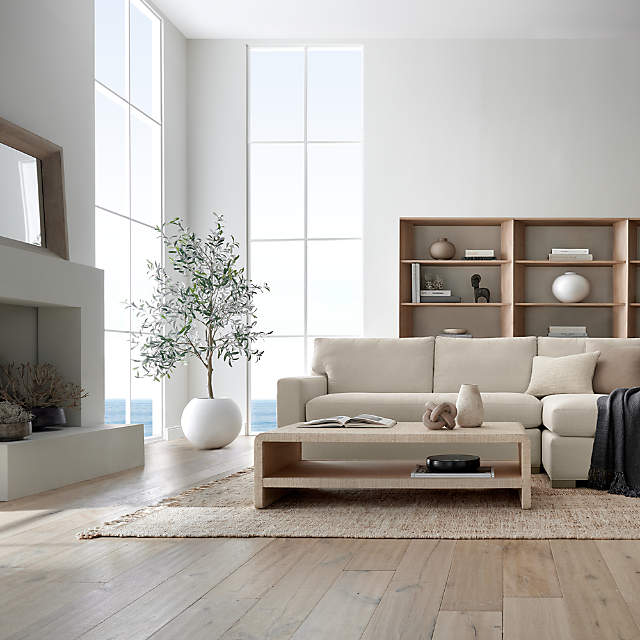 Grasscloth top coffee table