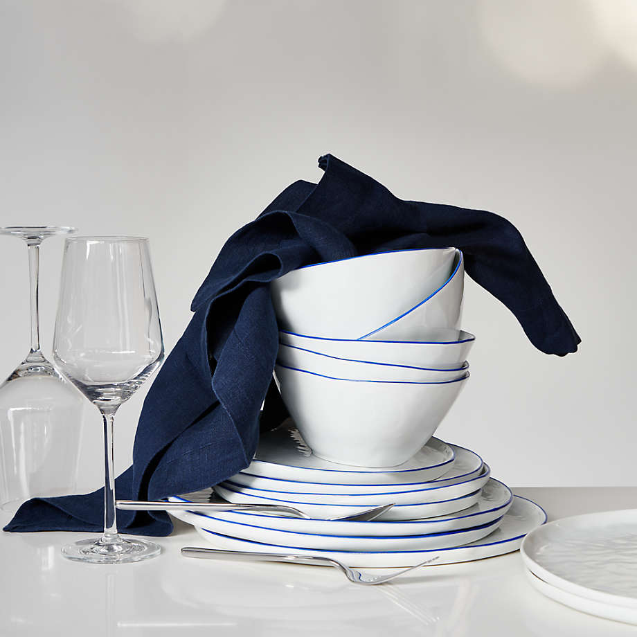Blue rimmed plates cheap