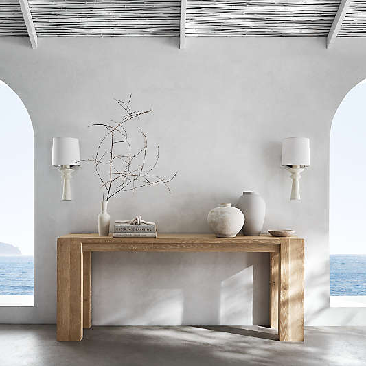 Terra 72" Rectangular Natural Oak Wood Console Table