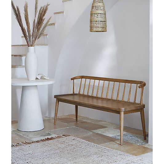 Pali Light Brown Wood Dining Bench
