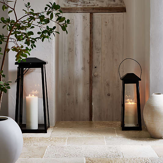 Petaluma Black Metal Outdoor Lantern 28"