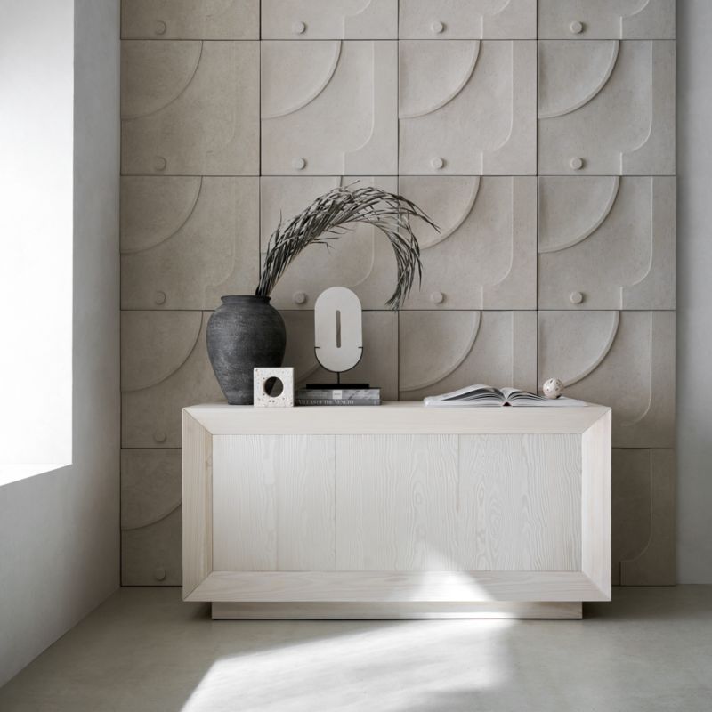 'Taso 24' Hand-Carved White Tile Wall Decor 24"x1.5" - image 2 of 9