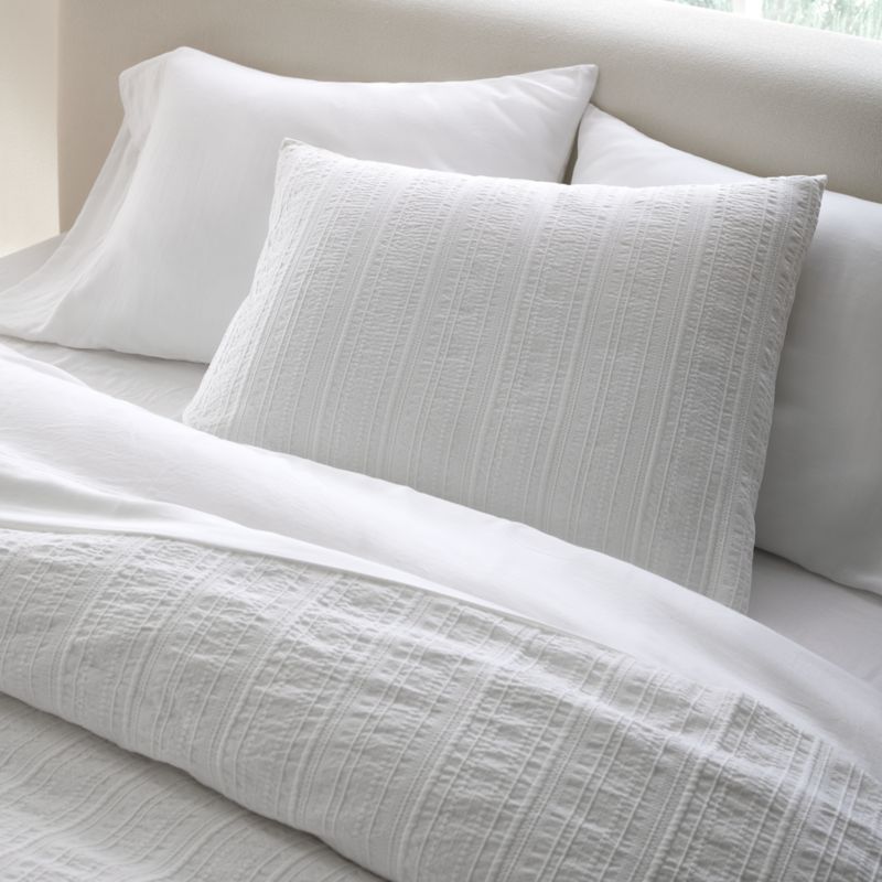 Organic Cotton White Textured Duvet Cover - image 5 of 7