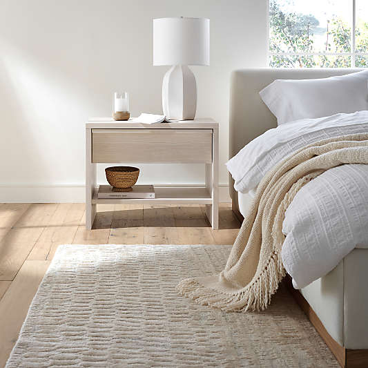 Clemente 30" Whitewashed Ash Charging Nightstand