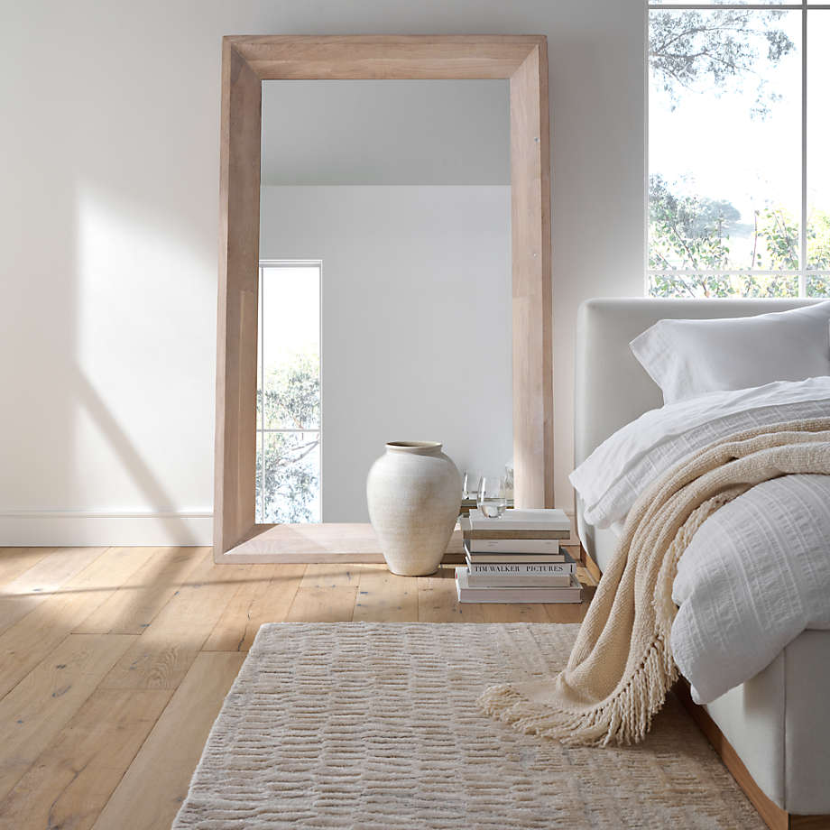 Natural wood floor clearance mirror