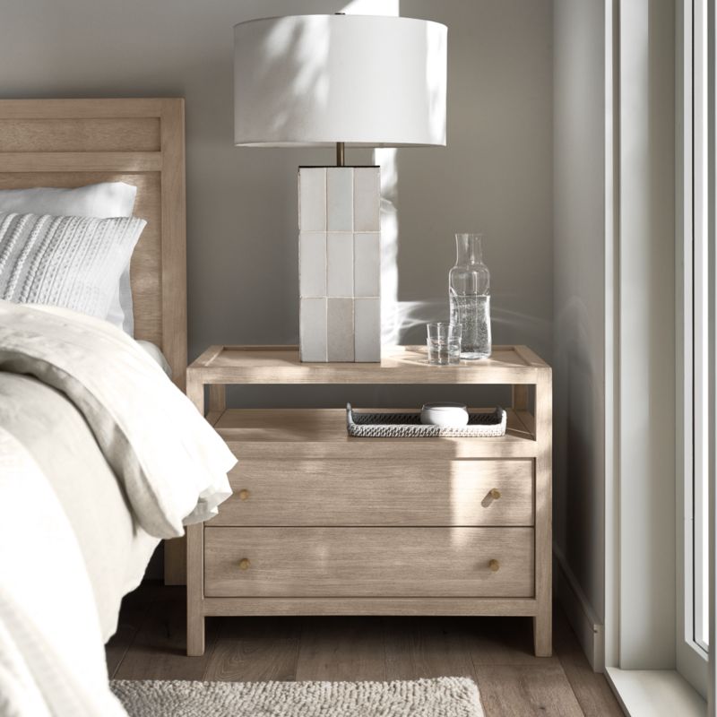Keane 32" Weathered Natural Solid Wood Charging Nightstand - image 3 of 16