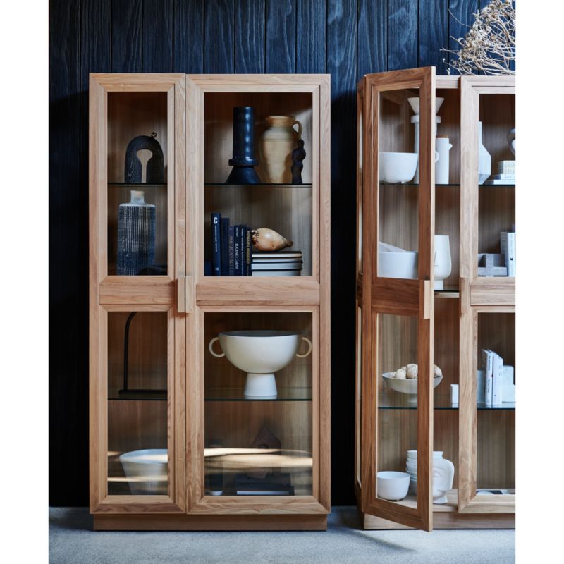 Calypso Glass and Natural Wood Storage Cabinet - image 4 of 11