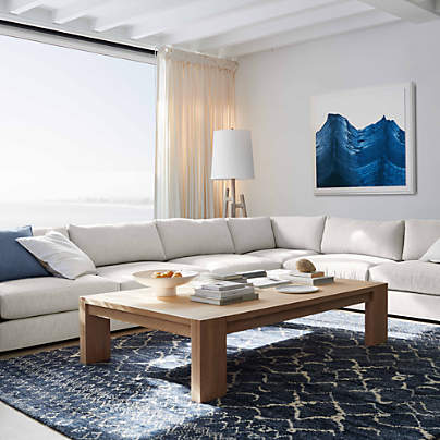 Terra Natural White Oak Wood Coffee Table (54"-68")