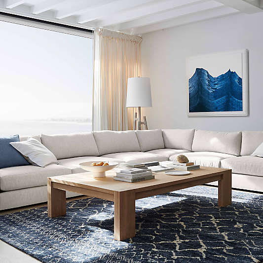 Terra Natural White Oak Wood Coffee Table (54"-68")