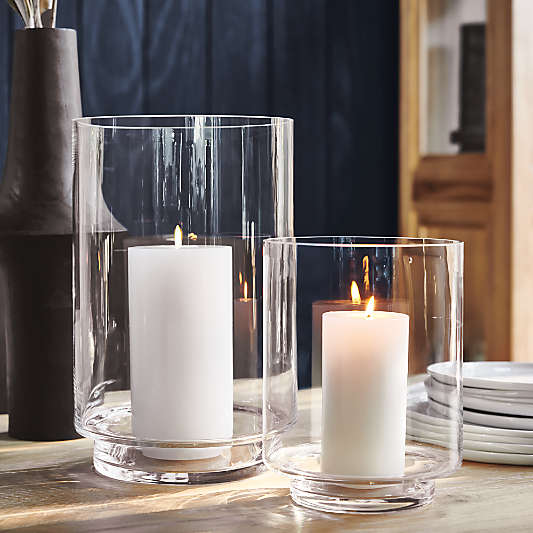 Taylor Clear Glass Hurricane Candle Holders