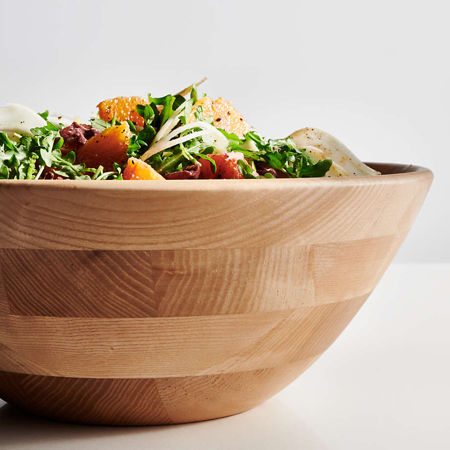 Carson Ash Wood Large Serving Bowl + Reviews | Crate & Barrel