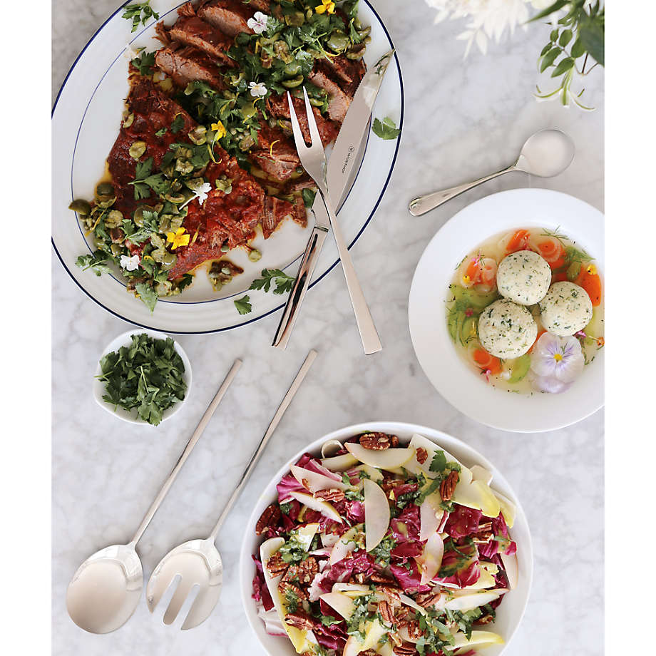 Alden 2-Piece Silver Serving Set + Reviews | Crate & Barrel