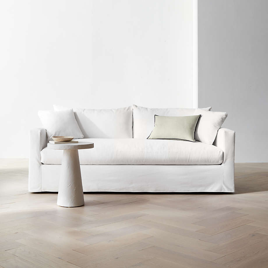 Slipcovered bench seat new arrivals sofa