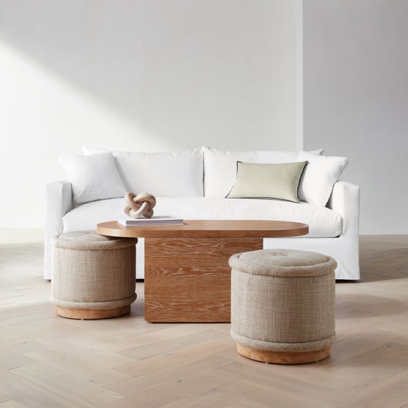 Union Oval Nesting Coffee Table with Stools