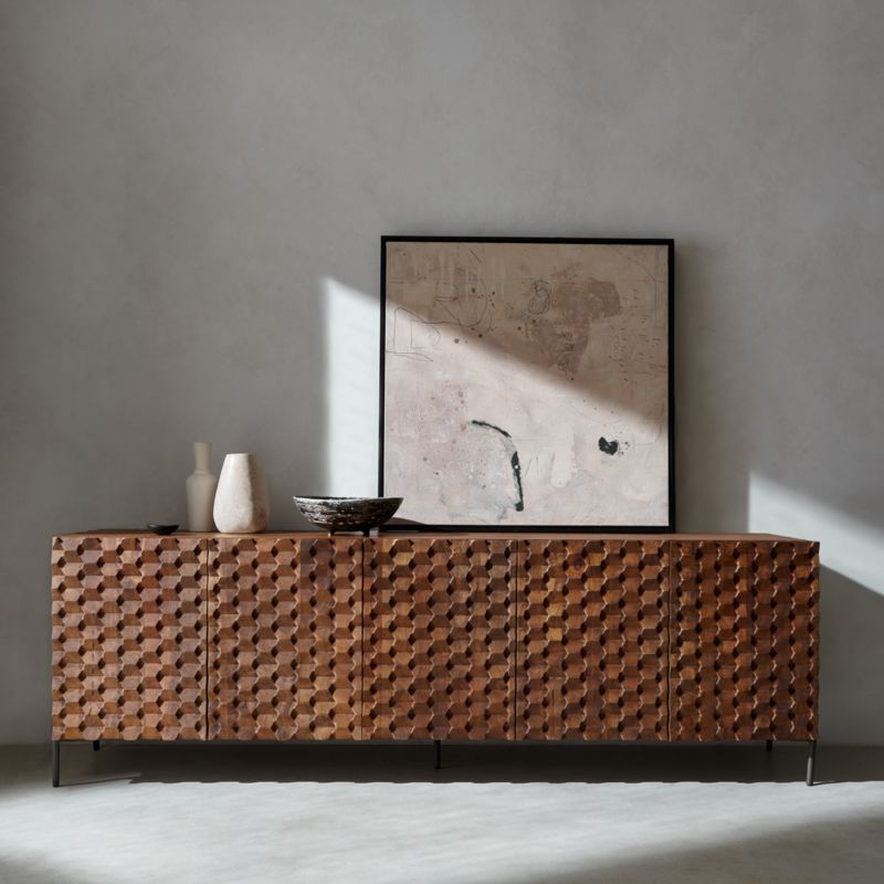 Raffael Carved Wood Storage Media Console - image 2 of 15