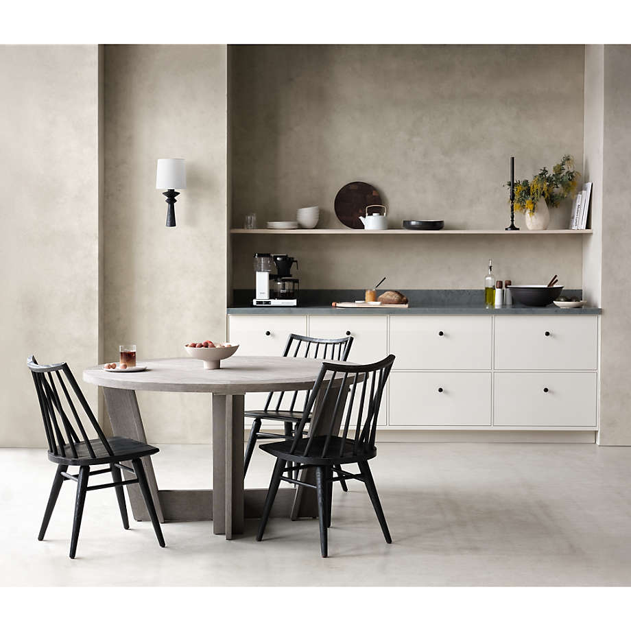 Paton black oak store windsor dining chair