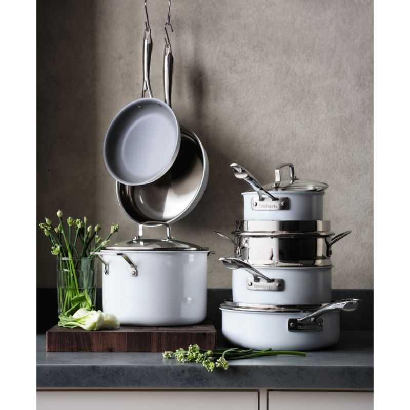 Cuisinart ® -Piece Matte White Stainless Steel Cookware Set