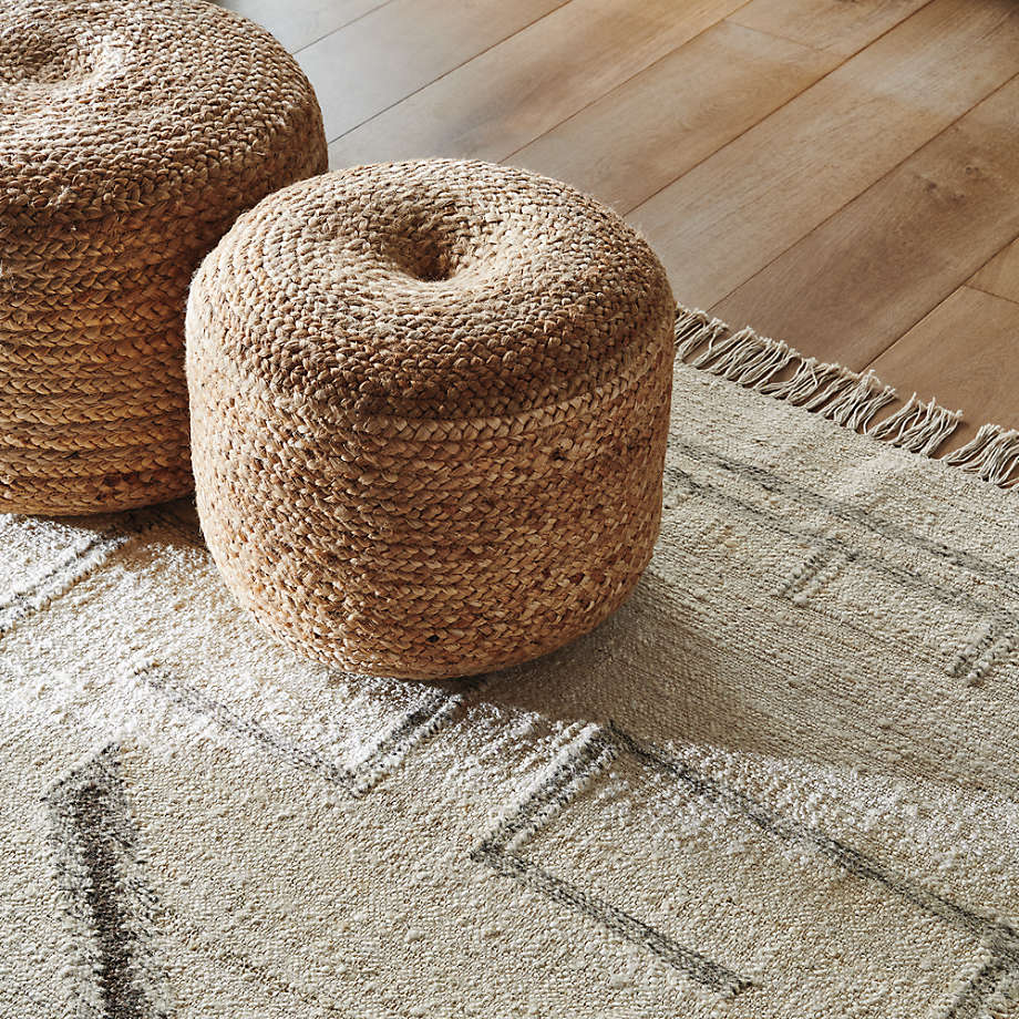 Crate and barrel jute cheap pouf
