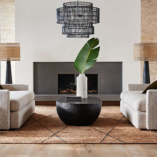 Noon Small Black Wicker Pendant Light by Leanne Ford