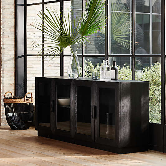 Calypso Black Wood Storage Media Console (72"-90")