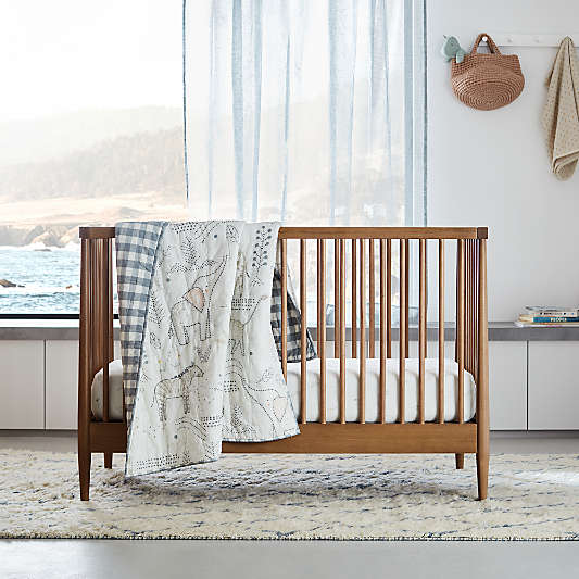 Hampshire Natural Brown Wood Convertible Baby Crib